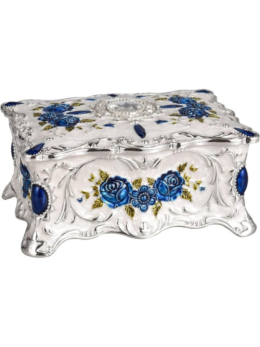Vintage Ornate Jewelry Trinket Box | Antique Ring & Earring Display Chest | Home